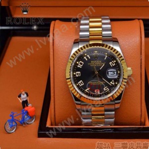 ROLEX-06-8 人氣熱銷商務男士間金系列日誌型藍寶石鏡面鋼帶款腕錶