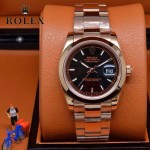 ROLEX-07-15 型男必備商務精英玫瑰金日誌型藍寶石鏡面鋼帶腕錶