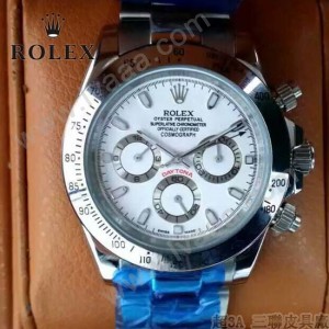 ROLEX-014-6 新款商務男士宇宙型迪通拿土閃亮銀鋼帶款腕錶