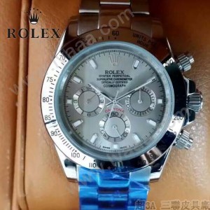 ROLEX-014-4 新款商務男士宇宙型迪通拿土閃亮銀鋼帶款腕錶