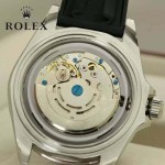 ROLEX-017-2 歐美休閒男士遊艇名仕系列閃亮銀黑色硅膠帶腕錶