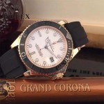 ROLEX-017-3 歐美休閒男士遊艇名仕系列玫瑰金黑色硅膠帶腕錶