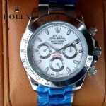 ROLEX-014-6 新款商務男士宇宙型迪通拿土閃亮銀鋼帶款腕錶