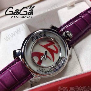 GAGA-64 專櫃新款時尚女士紫色配紅色銀圈活力走珠系列腕錶