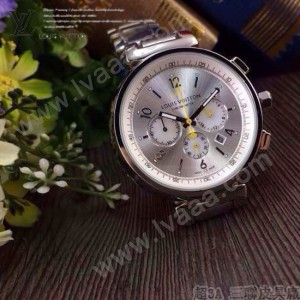 LV-0038 時尚最新款潮流男士白色錶盤多功能鋼帶腕錶