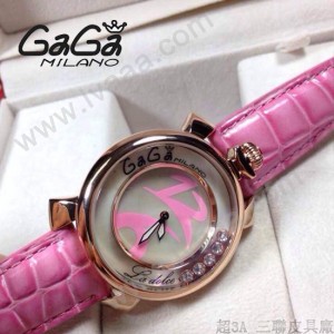 GAGA-57 專櫃新款時尚女士粉色金圈活力走珠系列腕錶