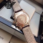 ARMANI-183 時尚潮流新款土豪金紅面男士六針設計原單皮帶款石英腕錶