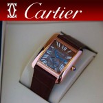 CARTIER-176 新款褐色土豪金劉德華代言同款男士商務機械腕錶