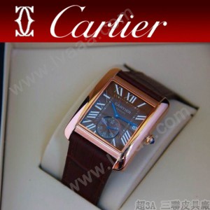 CARTIER-176 新款褐色土豪金劉德華代言同款男士商務機械腕錶
