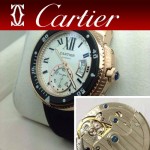 CARTIER-168 新款男士卡利博潛水系列膠帶款進口機械腕錶