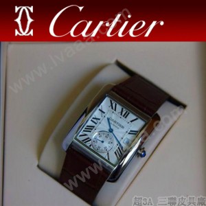 CARTIER-174 新款褐色閃亮銀劉德華代言同款男士商務機械腕錶
