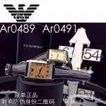 ARMANI-175 潮流百搭方形原單情侶皮帶款石英腕錶