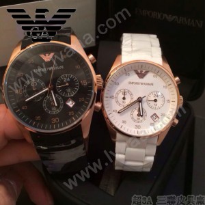ARMANI-176 時尚潮流休閒六針計時土豪金情侶款進口原裝石英腕錶