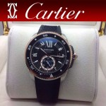 CARTIER-166 新款男士卡利博潛水系列膠帶款進口機械腕錶
