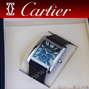 CARTIER-171 新款黑色閃亮銀劉德華代言同款男士商務機械腕錶