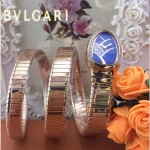 Bvlgari-50 歐美個性SERPENT I系列土豪金鑲鑽316L精鋼錶殼彈簧蛇形進口石英腕錶