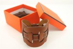 HERMES 00133 愛馬仕褐色平紋手鐲手帶