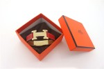 HERMES 00108 愛馬仕朋克鉚釘紅色平紋金面手鐲手帶