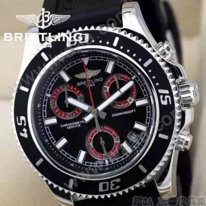 BREITLING-028 人氣熱銷單品商務男士紅色超級海洋全新棘輪硅膠帶款腕錶