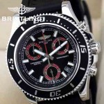 BREITLING-028 人氣熱銷單品商務男士紅色超級海洋全新棘輪硅膠帶款腕錶