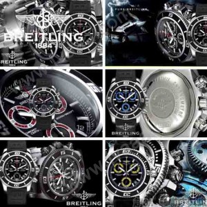 BREITLING-026 人氣熱銷單品商務男士藍色超級海洋全新棘輪硅膠帶款腕錶