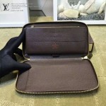 LV N60003-2 熱銷百搭經典款zippy咖色棋盤格原版皮多功能手拿包錢包