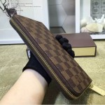 LV N60003-2 熱銷百搭經典款zippy咖色棋盤格原版皮多功能手拿包錢包