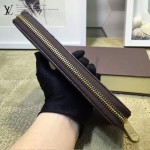 LV N60015-2 時尚新款男女通用zippy咖色棋盤格原版皮長款拉鏈錢包
