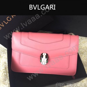 Bvlgari-006-6 名媛必備單品女士粉色原版皮單肩斜挎包