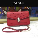 Bvlgari-006-3 名媛必備單品女士紅色原版皮單肩斜挎包