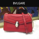 Bvlgari-006-3 名媛必備單品女士紅色原版皮單肩斜挎包