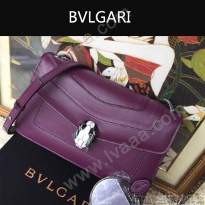 Bvlgari-006 名媛必備單品女士紫色原版皮單肩斜挎包