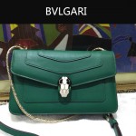 Bvlgari-006-5 名媛必備單品女士綠色原版皮單肩斜挎包