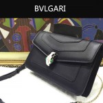 Bvlgari-006-4 名媛必備單品女士黑色原版皮單肩斜挎包