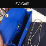 Bvlgari-0012-1 人氣熱銷寶格麗藍色原版皮橫款手拿單肩斜背包
