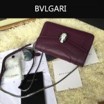 Bvlgari-006 名媛必備單品女士紫色原版皮單肩斜挎包