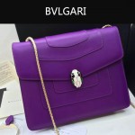 Bvlgari-007-3 歐美百搭新款紫色原版皮單層單肩斜挎包