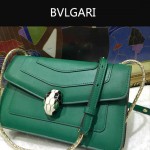 Bvlgari-006-5 名媛必備單品女士綠色原版皮單肩斜挎包
