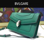 Bvlgari-006-5 名媛必備單品女士綠色原版皮單肩斜挎包