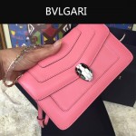 Bvlgari-006-6 名媛必備單品女士粉色原版皮單肩斜挎包