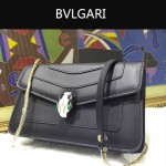 Bvlgari-006-4 名媛必備單品女士黑色原版皮單肩斜挎包