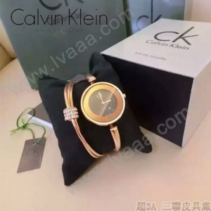 CK-07-2 歐美流行單品土豪金黑底手鐲款進口石英腕錶