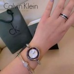 CK-07-3 歐美流行單品閃亮銀白底手鐲款進口石英腕錶