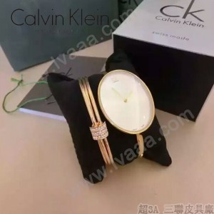 CK-07-9 歐美流行單品土豪金白底手鐲款進口石英腕錶