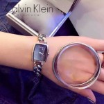 CK-04-4 歐美時尚百搭女士閃亮銀黑底手鏈款石英腕錶