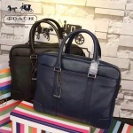 COACH 70901 新款商務男士BLEECKER系列藍色全皮手提單肩包公文包