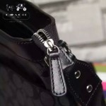 COACH 71053-2 人氣熱銷休閒黑色PVC配皮單肩斜挎包