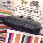 COACH 70901 新款商務男士BLEECKER系列藍色全皮手提單肩包公文包