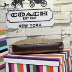 COACH 71053 人氣熱銷休閒咖啡色PVC配皮單肩斜挎包