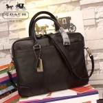 COACH 70901-2 新款商務男士BLEECKER系列黑色全皮手提單肩包公文包